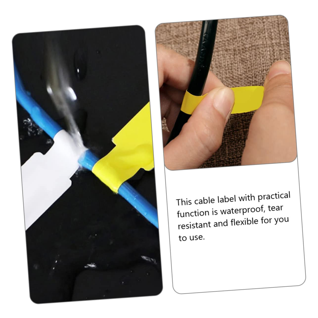 OSALADI 36fogli Etichette Adesive Per Cavi Impermeabili e Resistenti Etichette Stampabili Per Gestione Cavi Elettronici Organizzazione Facile e Flessibile Adatte Per Ufficio e Casa