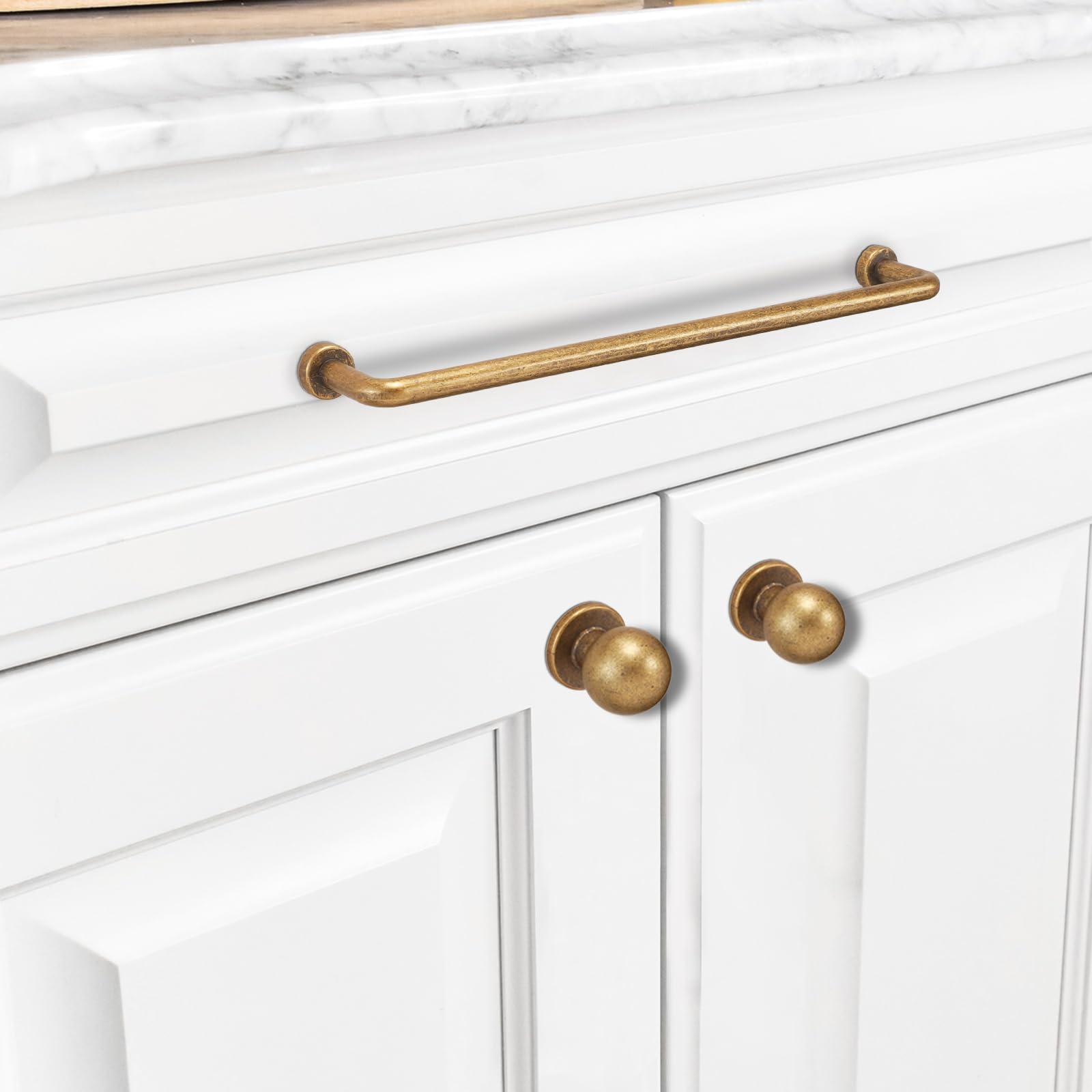 Lot De 10 Poignées De Placard De Cuisine En Alliage De Zinc - Jaune