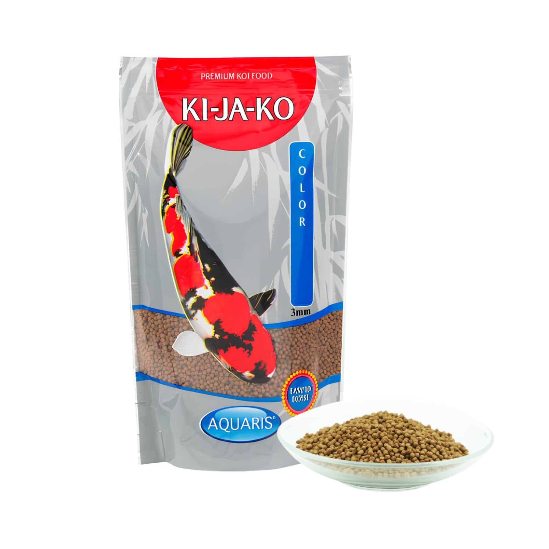 Color es un alimento para koi de fácil digestión Que Contiene carotenoides y astaxantina para Mejorar el Color y favorecer la pigmentación Natural, no contamina el Agua 3 kg / 3 mm