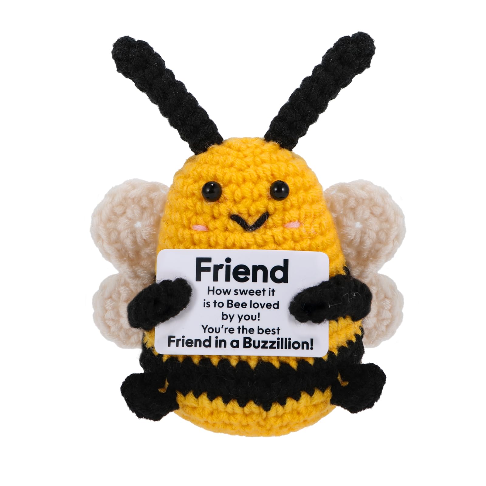 Wompolle Women's As Picture Positive Crochet Bee Emotional Gifts For Friends, Bestie, Friendship Gift For Coworker,Thoughtful Inspirational Cheer Up Gift For Friend