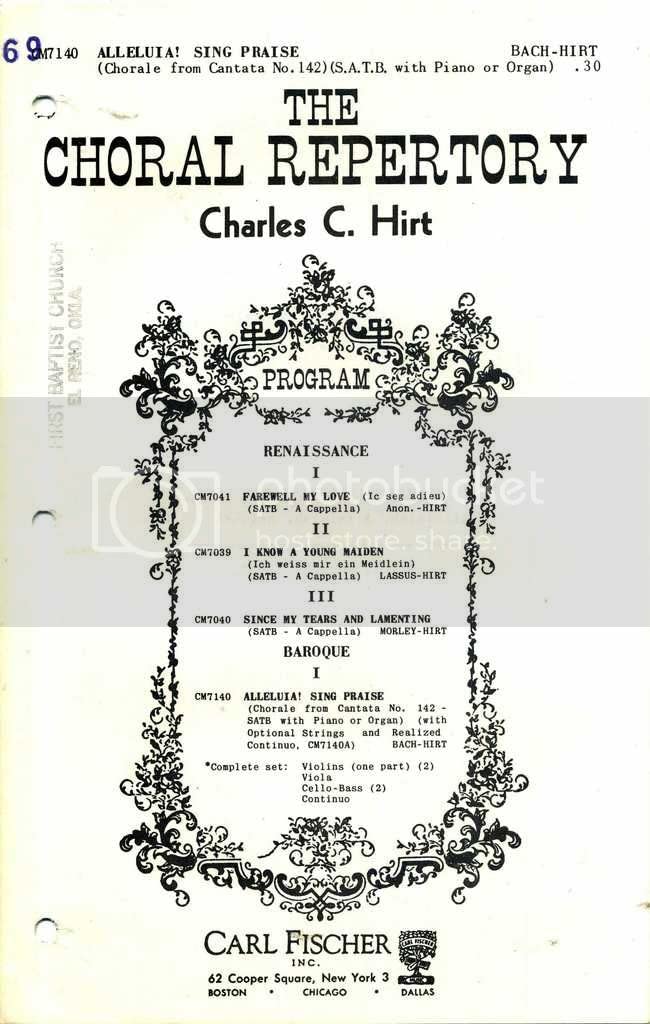 ALLELUIA! SING PRAISE (Chorale from Cantata No. 142) SATB with piano or organ - The Choral Repertory