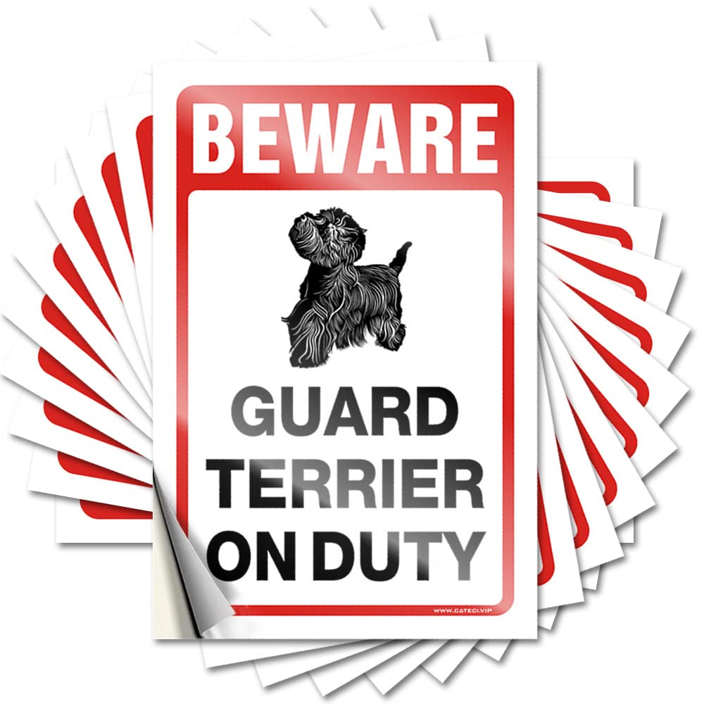 Tattoos Vintage Garage Accessories for Men Waterproof - Beware! Guard Terrier On Duty Tumbler Self Adhesive Decal for Autumn Use(8X12CM)