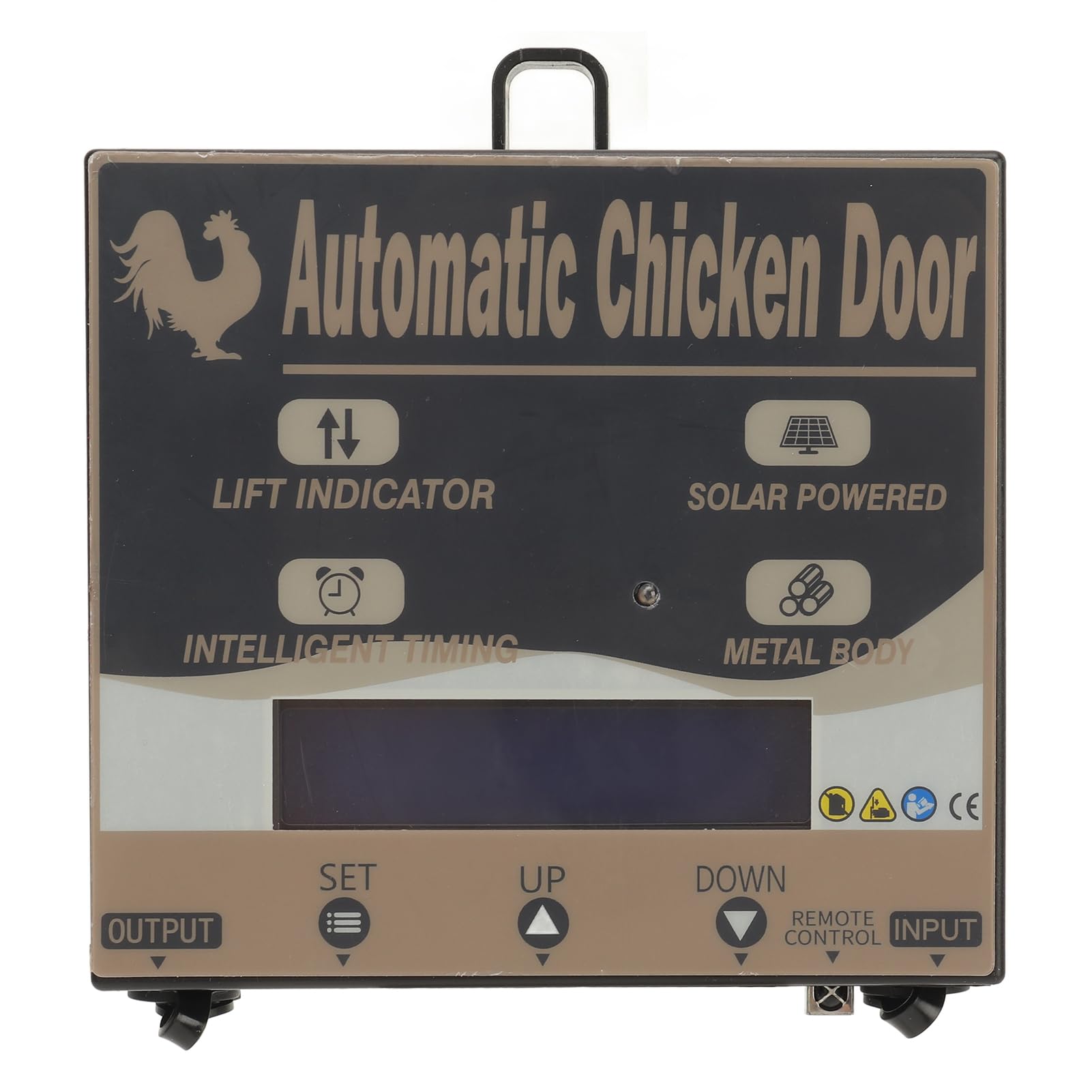 Generic Puerta Automática para Gallinero con Energía Solar, Sensor de Luz y Temporizador para Uso Doméstico en Granja, Hierro Duradero, Metal y Plástico (WHITE)
