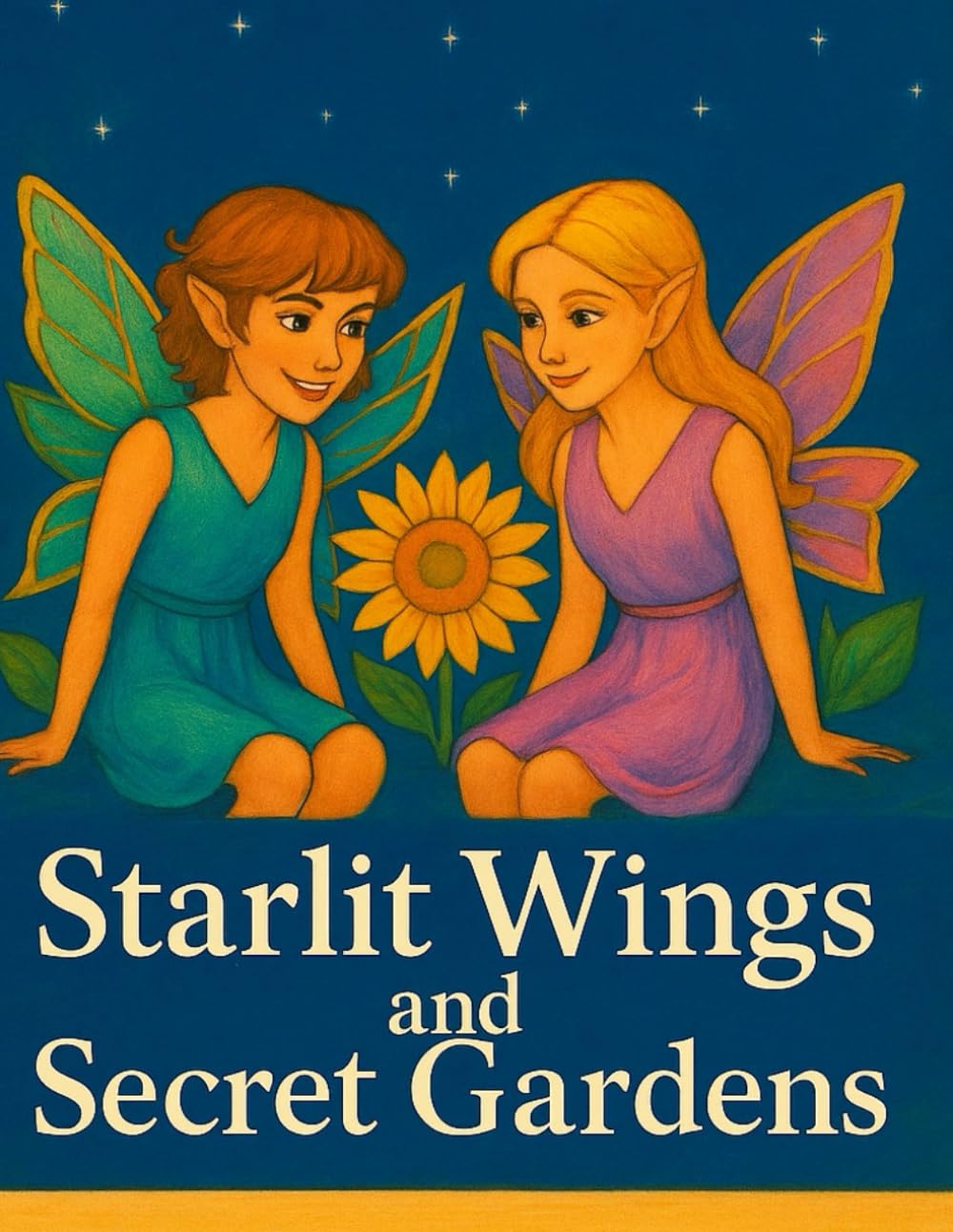 Starlit Wings and Secret Gardens: Enchanted Coloring Adventure of Fairies and Flowers