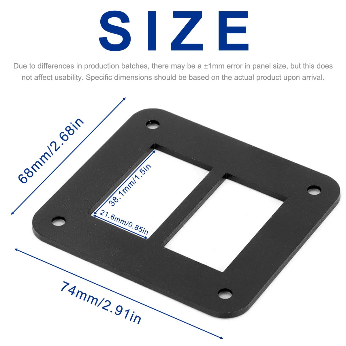DAOKAI Rocker Switch Panel 2 Way Panel Housing Holder,2 Gang Black Waterproof Anodized Aluminium Switch Shell Bracket with Screws for Car Boat Truck RV(2pcs)
