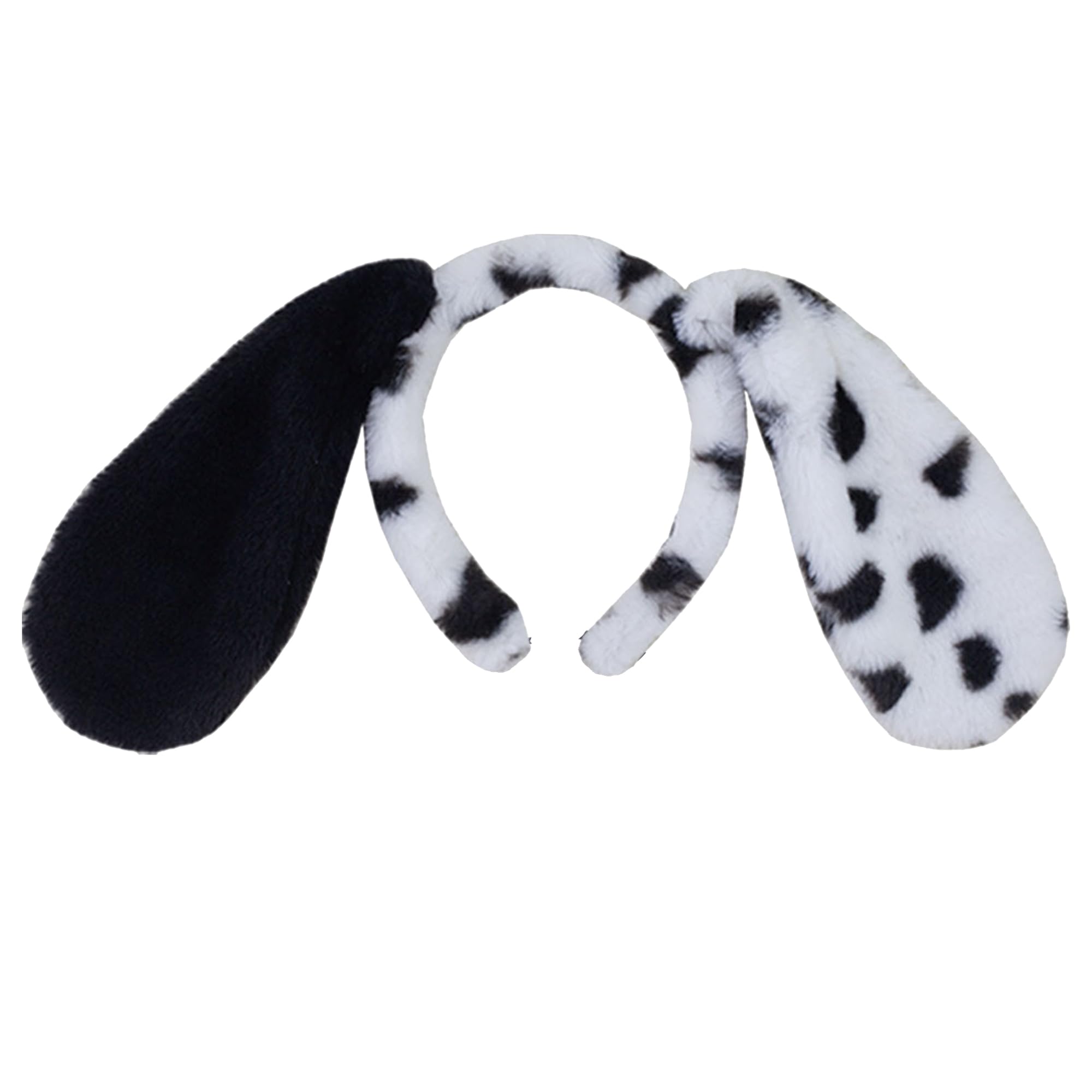 HAICN Dalmatian Ears Headband Cartoon Puppy Ears Animal Headwear Fluffy Realistic Party Cosplay Costume Accessories for Halloween Dog Party Decorations