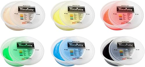 Miniatura 7 de Masilla para ejercicio estándar CanDo Theraputty, verde, medio, 5libras, 4 onza, Verde Medio, 1