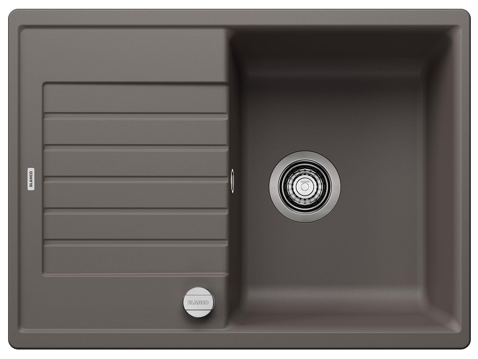 Évier en granit compact BLANCO ZIA 45 S gris volcanique anti-calcaire pour petite cuisine