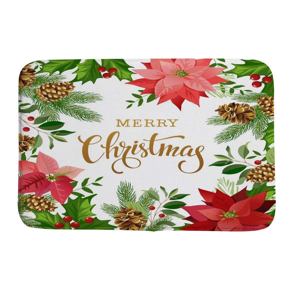 Tapis de bain absorbant eau grand format velours lavable Merry Christmas