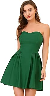 Women's Sexy Strapless Party Dress Sweetheart Neck Off Shoulder Sleeveless Mini Dress - Buy now