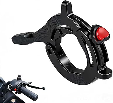 Universal Motorcycle Throttle Lock with Silicone Protective Ring - Adjustable 1.18"-1.57" Clamp for Hand Fatigue Reduction, Compatible with Motorcycles & E-Bikes/Scooters Black