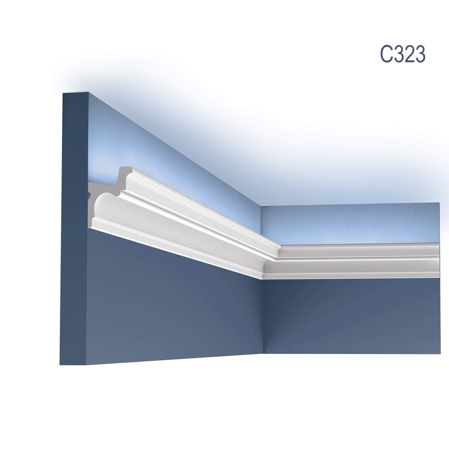 Orac Corniche C323 200 cm x 4,2 cm x 5,5 cm Mousse de polyuréthane rigide prétraité