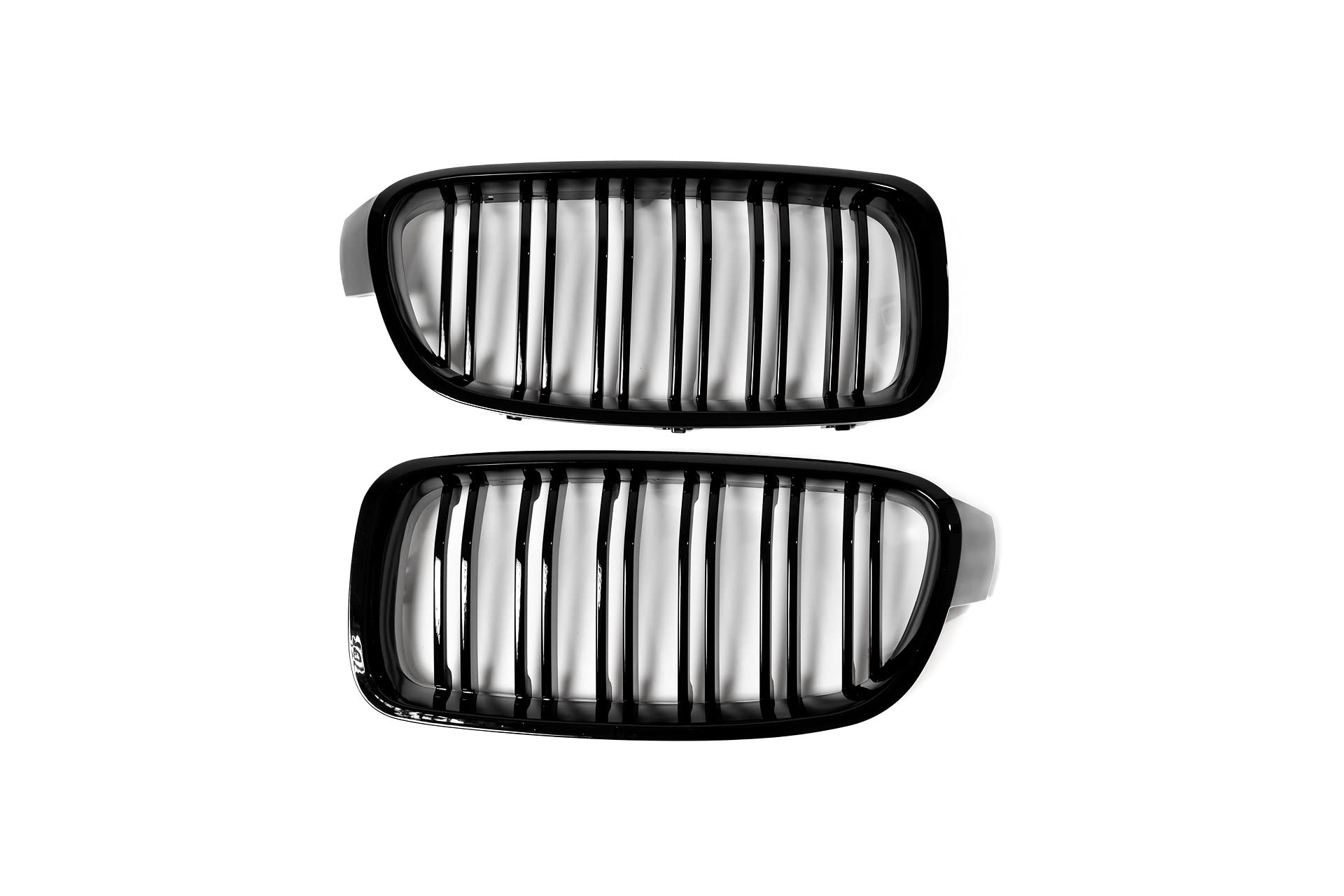 Passend für 3er F30 F31 Schwarz Glanz Kühler- Sport- Front- Rippen- Grill Doppelsteg Links Rechts Set 2011-2019