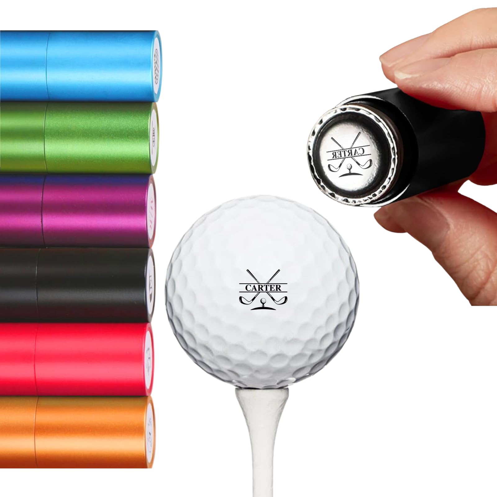 Hatchaa Custom Golf Ball Stamp Marker, Personalized Golf Ball Stamp for Monogram & Logo, Waterproof Golf Ball Marker with Ink, Golf Ball Marking Gift