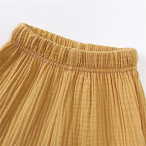 Toddler Cotton Linen Sweatpants Plain Straight Wide Leg Joggers Pants Baby Boys Fall Elastic Waist Casual Trousers3