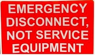 Emergency Disconnect, Not Service Disconnect Labels (Pack of 10)