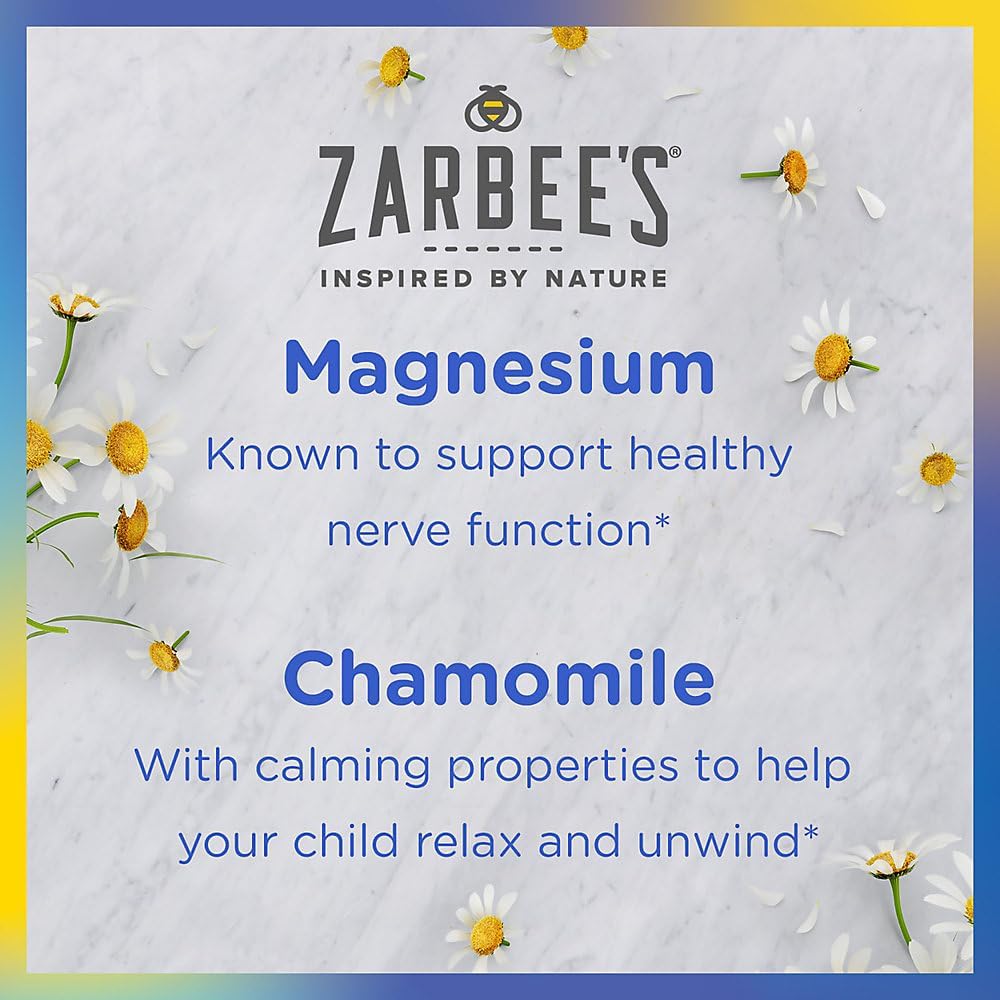 Zarbee’s Naturals Children’s Calm Gummies, Magnesium for Kids Ages 5+, Melatonin-Free, Support for a Calm Mind & Body, Chamomile & Vitamin B6, Natural Raspberry Flavor, 30 ct - Image 3