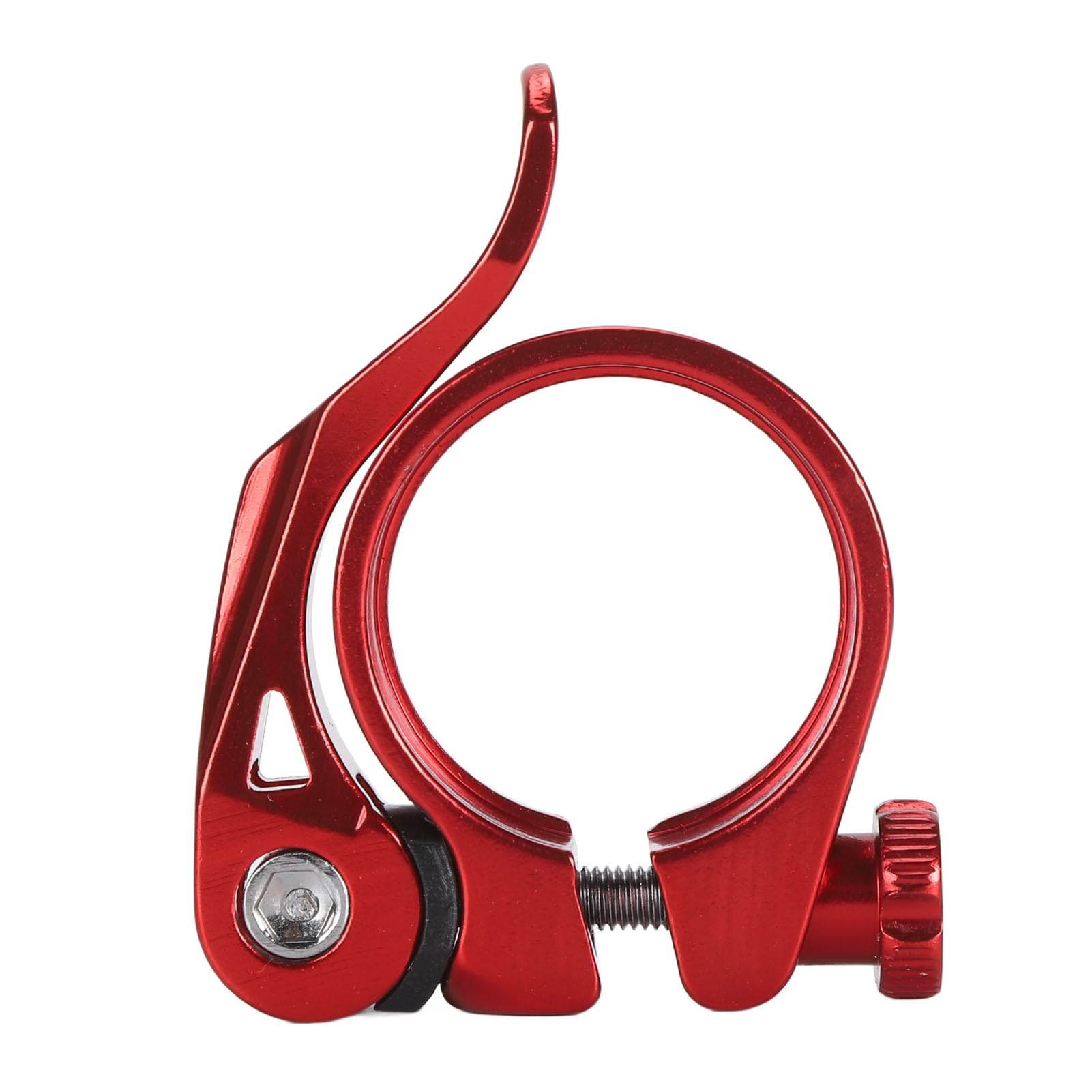 Bike Seatpost Clamp Professional 34.9mm Aluminum Alloy Lightweight High Strength CNC Machined Quick Release Bicycle Seatpost Clamp for Mountain Road Bikes (Red)