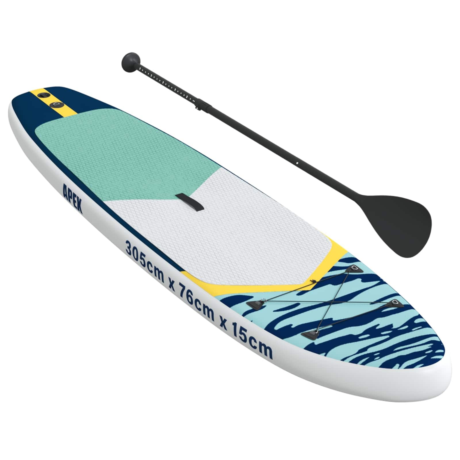 Aufblasbares Stand Up Paddle Board HYDROS x x, PVC SUP für Erwachsene, mit Paddel, Pumpe, Leash, Finne, Tragetasche, stabil für See Meer Fluss und Strand