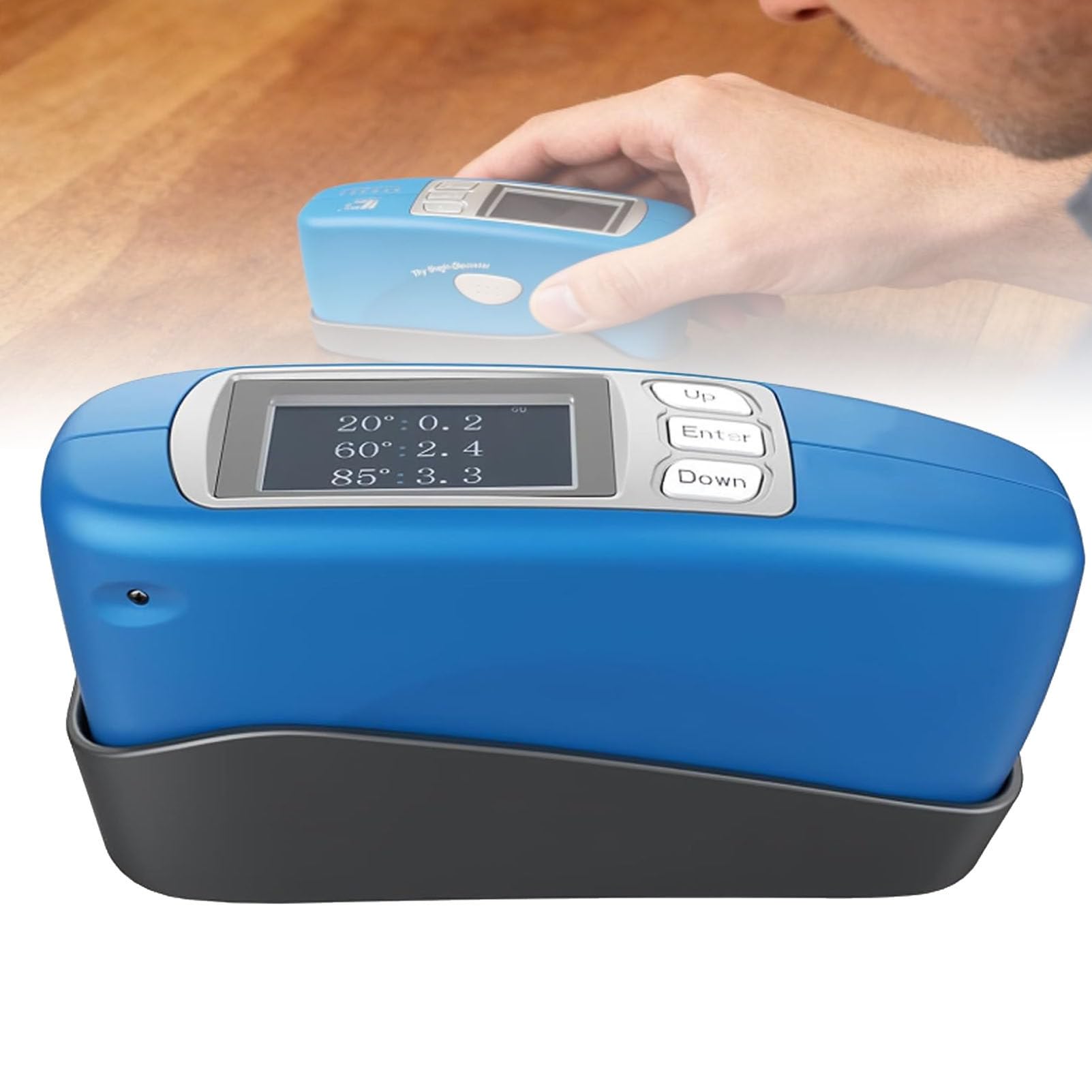 Oiyekntd Digital Glossmeter Gloss Tester Multi-Angle Angle Portable Gloss Tester Meter with 20°60°85° Degree Measuring Range 0 to 2000GU, for Plastic Coating Ink Metal Gloss Measuring Tool CS300S