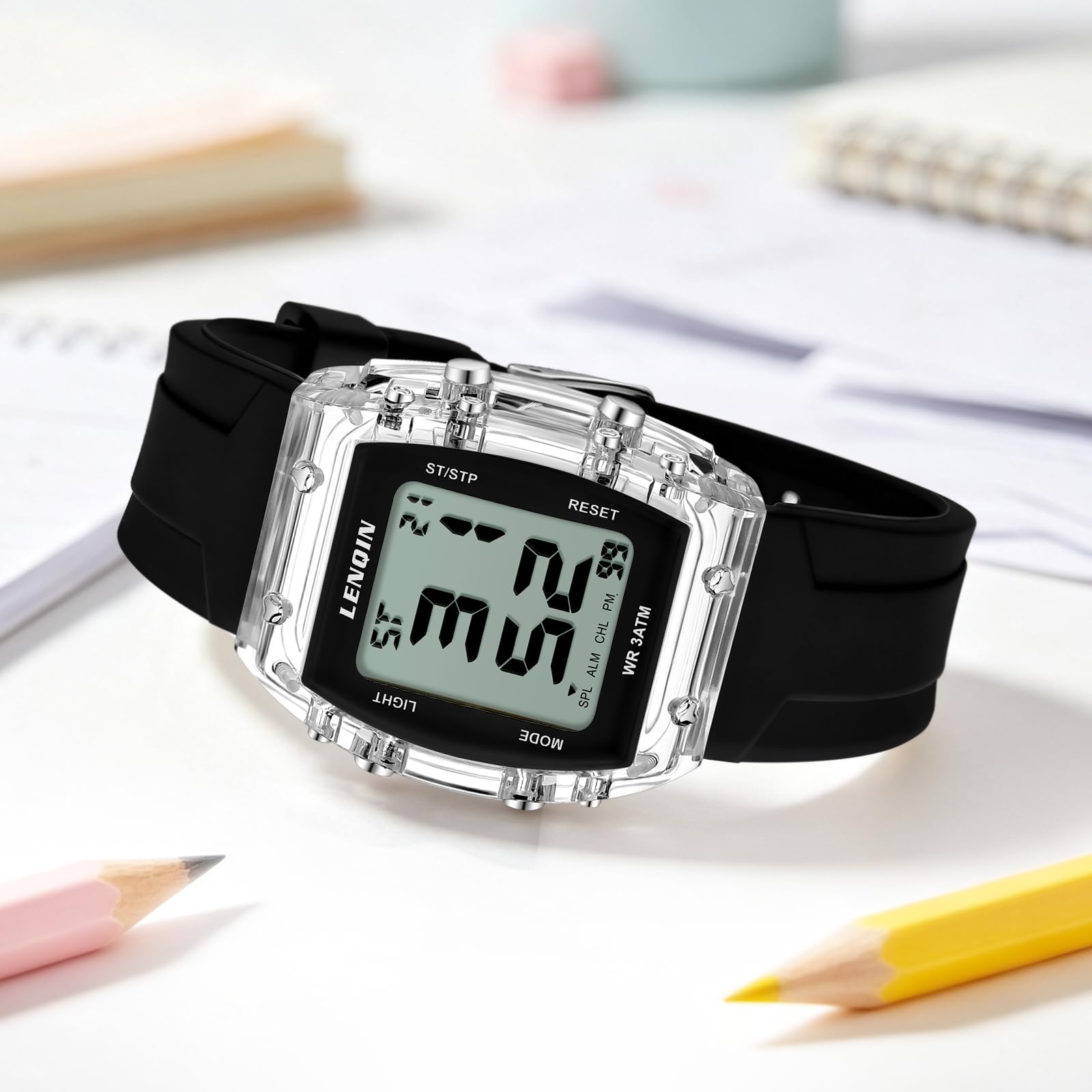LN LENQIN Digitale wasserdichte Damen-Sport-Armbanduhr für Damen