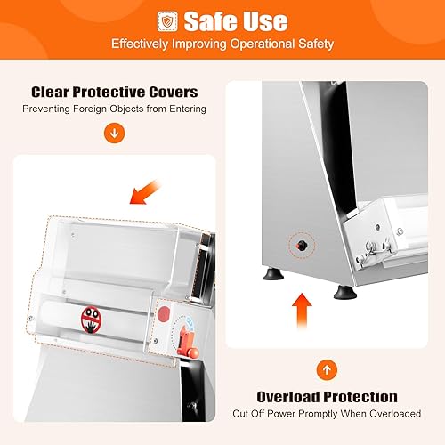 Miniatura 9 de Prensa de masa de pizza hoja de rodillo de masa de pizza hoja de rodillo comercial automática de 16 pulgadas rodillo eléctrico de masa de pizza de