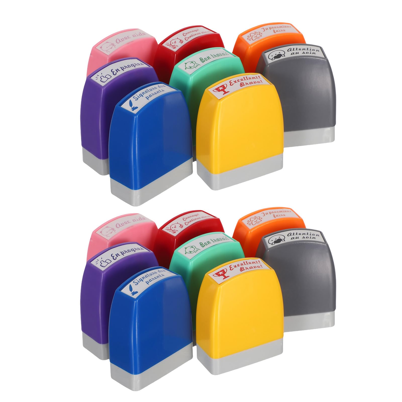 2 set di timbri per insegnanti, autoinchiostranti, motivazionali, incoraggianti, per insegnanti, apprezzamento, regalo, compiti in classe, test, comportamento degli studenti, ricompensa,