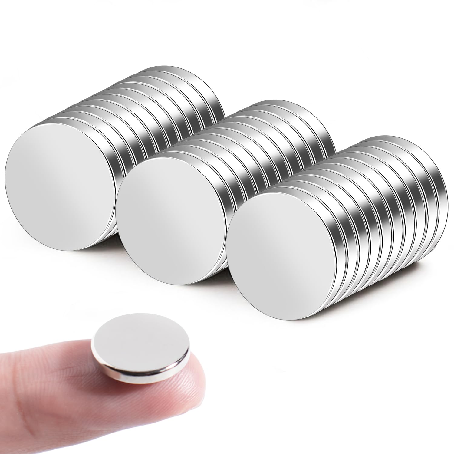 rhinocats 51Pcs Super Strong Magnets，18x2.6mm Small Round Magnets for Office, DIY,Fridge, Crafts and Science