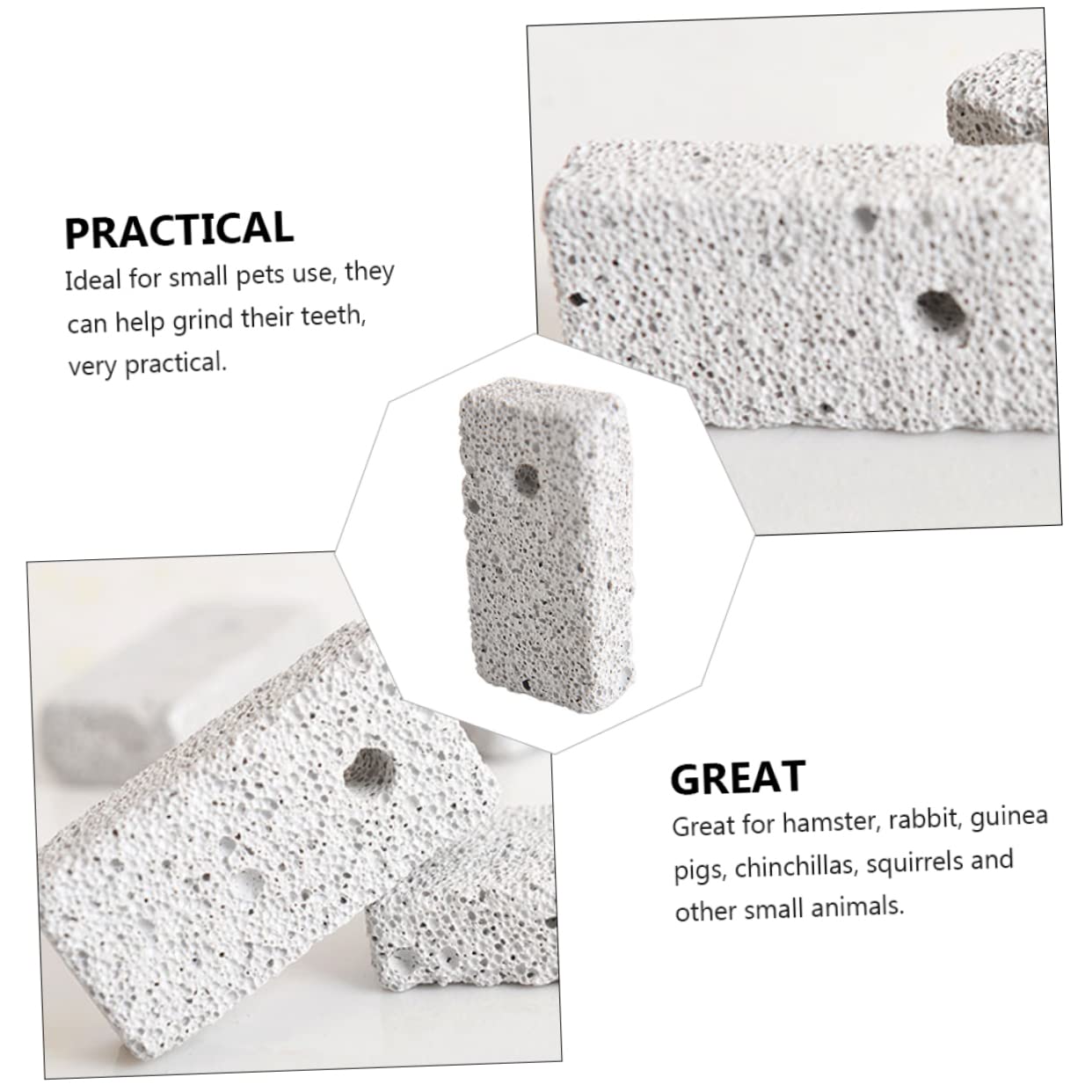 BESPORTBLE 120pièces Molar Stones pour Petits Animaux De Pierres à Mâcher pour Hamsters Cochons Et Chinchillas pour Usure Animal