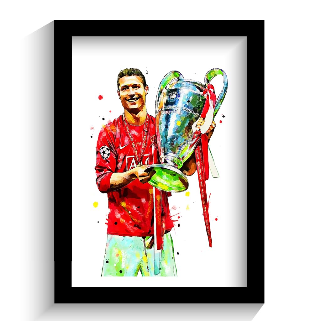 Manchester United - Man UTD - Cristiano Ronaldo - Framed Illustration Print Poster