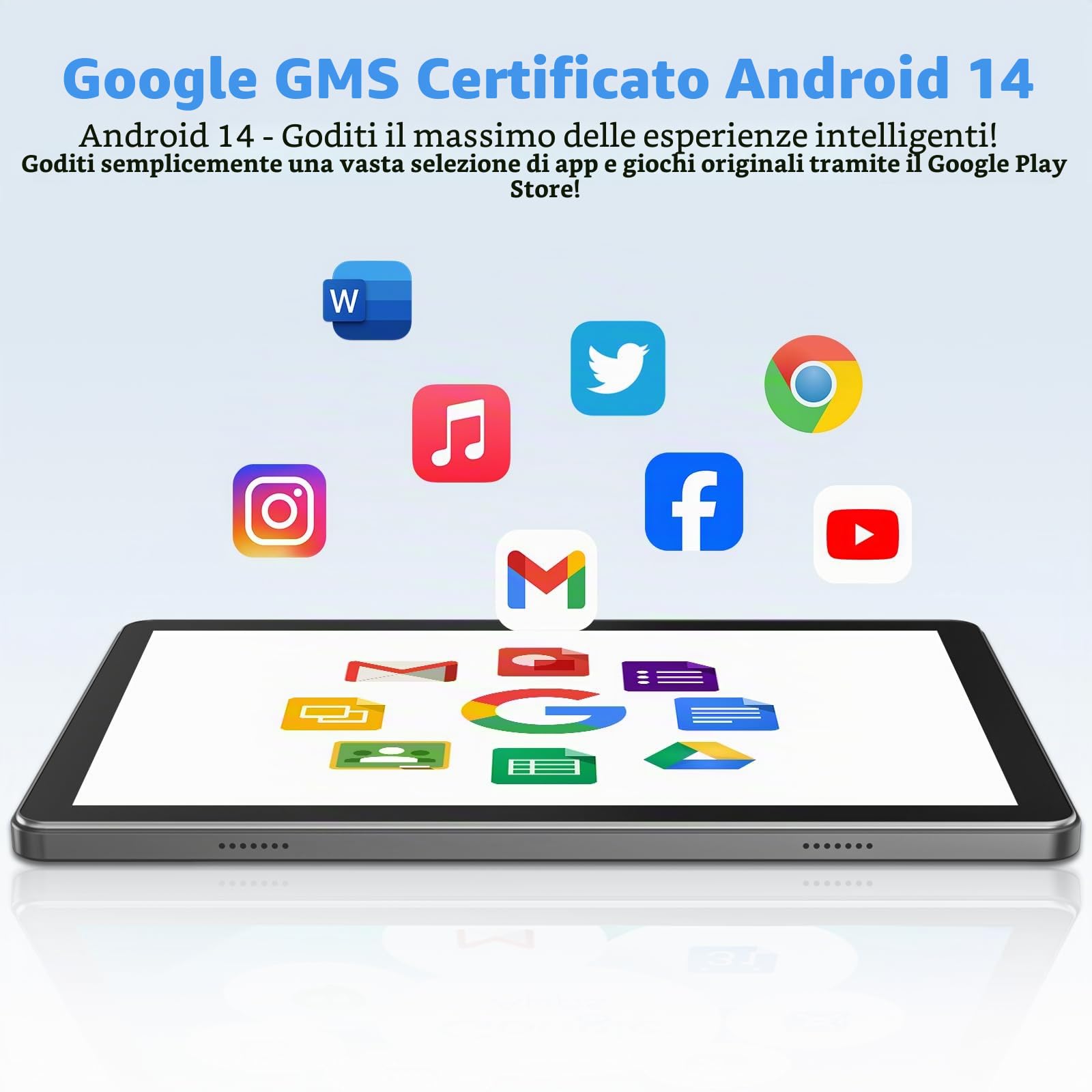 2024 Tablet 10 Pollici Android 14 compresse, 12GB RAM + 128GB ROM (Espandere a 1TB), Octa Core 1280 * 800 IPS HD Display, Unisoc A523 CPU, 5G/2.4G WiFi, Dual 5MP + 8MP Fotocamera, (Grigio)