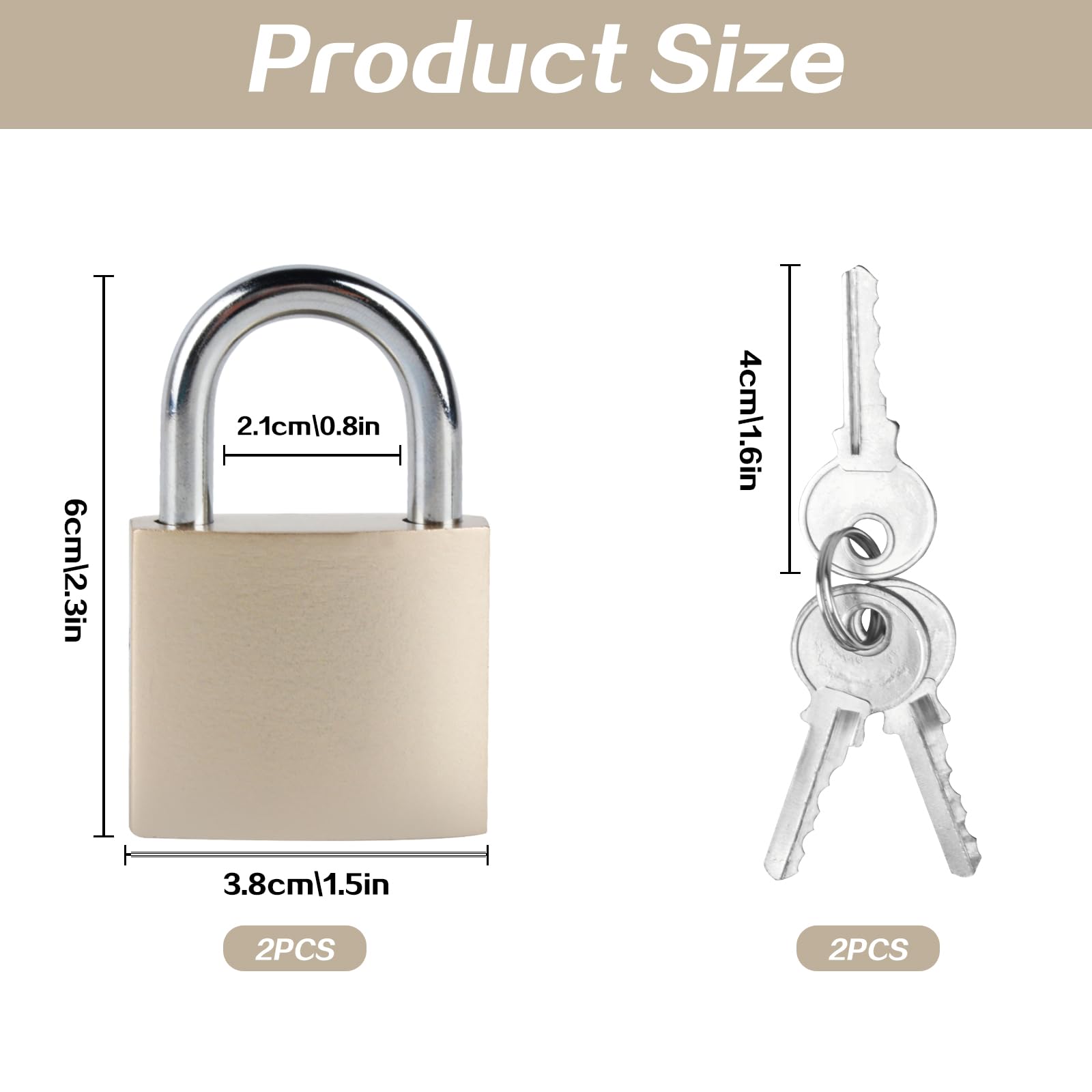 Lucchetto a Chiave di Alta Sicurezza, Lucchetto Chiave Robusto per Interni ed Esterni, 4 Chiavi, per Armadietto Valigia Garage Recinzione Scuola Spogliatoio