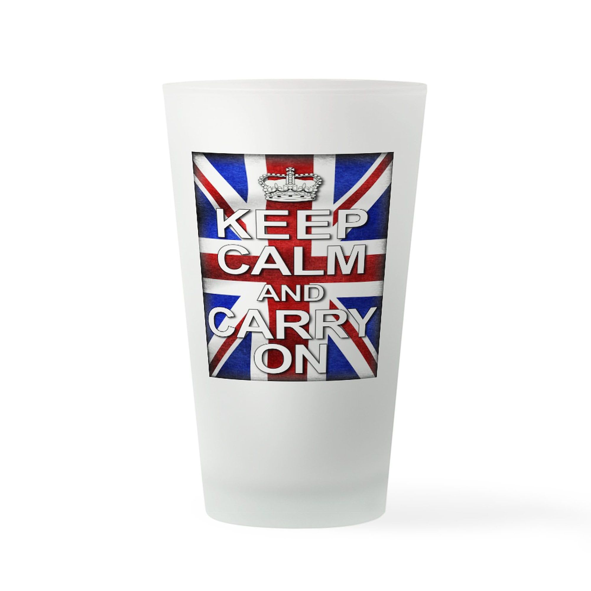 CafePress Keep Calm and Carry On Union Jack Pint Glass, 16 oz. Drinking Glass