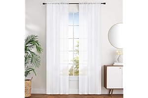 MYSTIC-HOME Sheer Curtains White 95 Inches Long: A Touch of Elegance for Your Domain