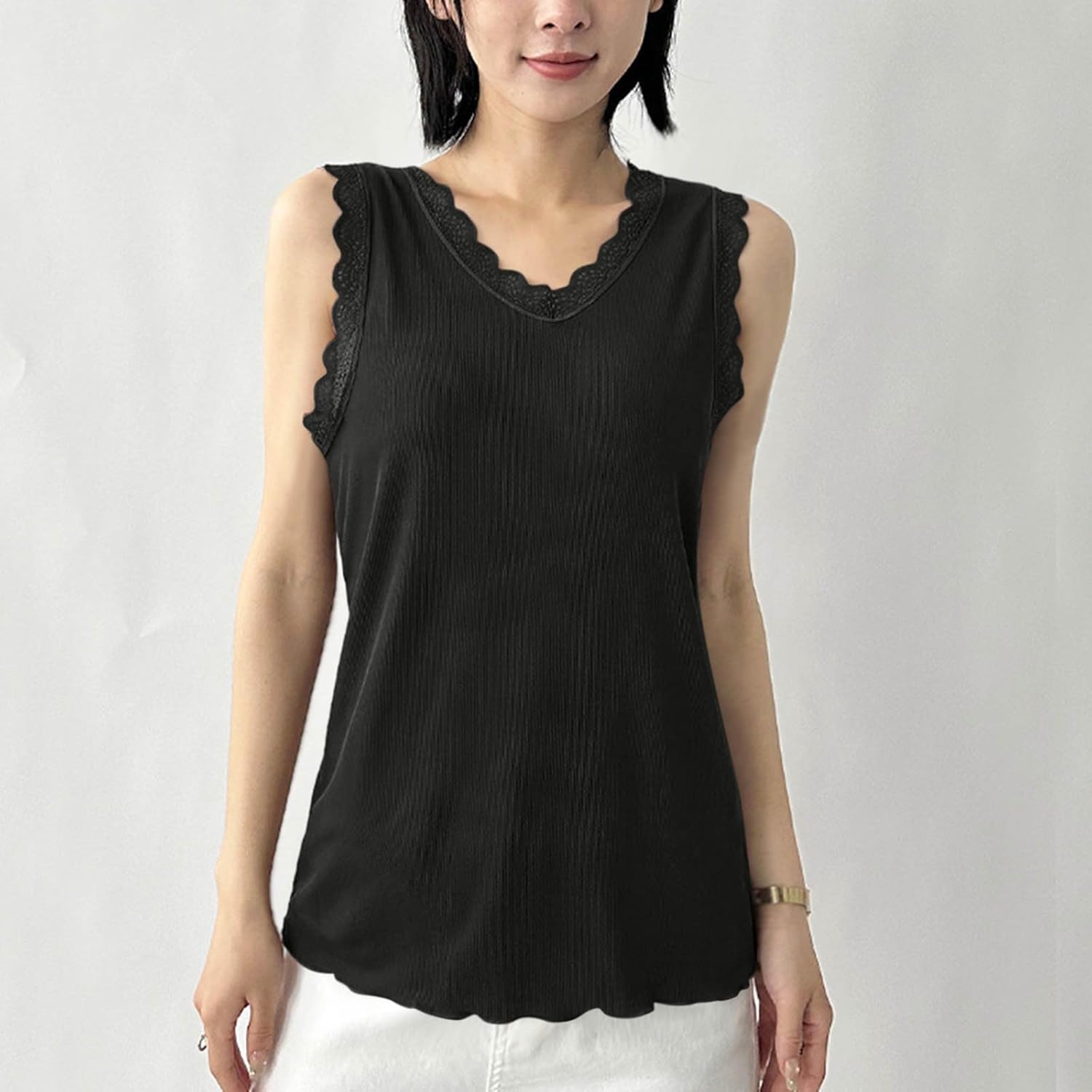 Women Plus Size Tank Tops Summer v-Neck Breathable Sleeveless Shirts Beach Vacation Workout Lounge Cruise Tops 2026