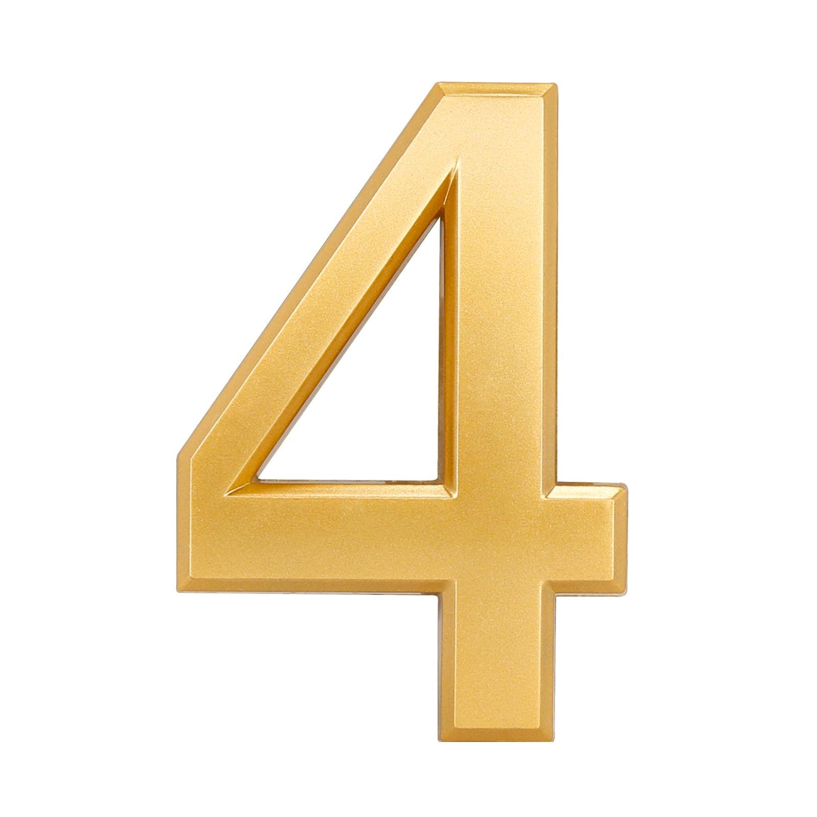 32Nd Gold Effect Abs Plastic Door Number With Self Adhesive Back 7.5Cm - 4
