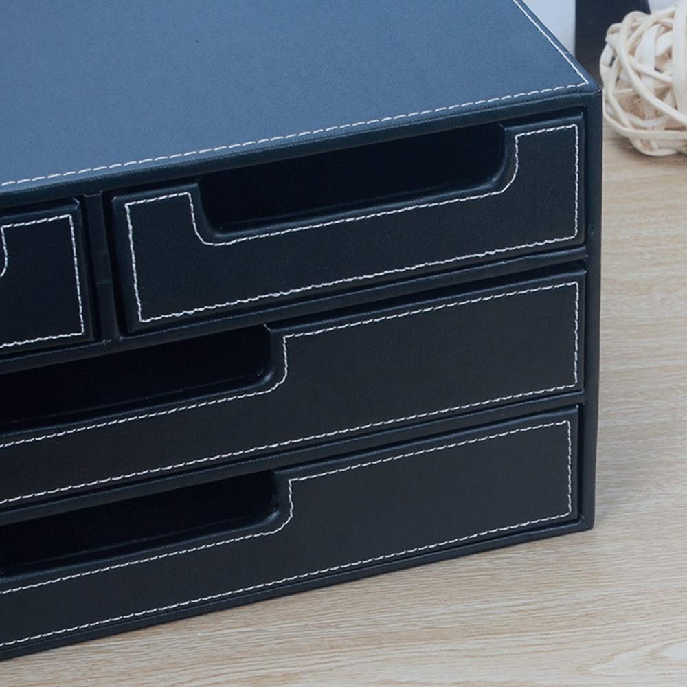 Struttura in legno Scrivania Archivio Organizzatore con Pelle File Cabinet Scatola di Immagazzinaggio File Manager