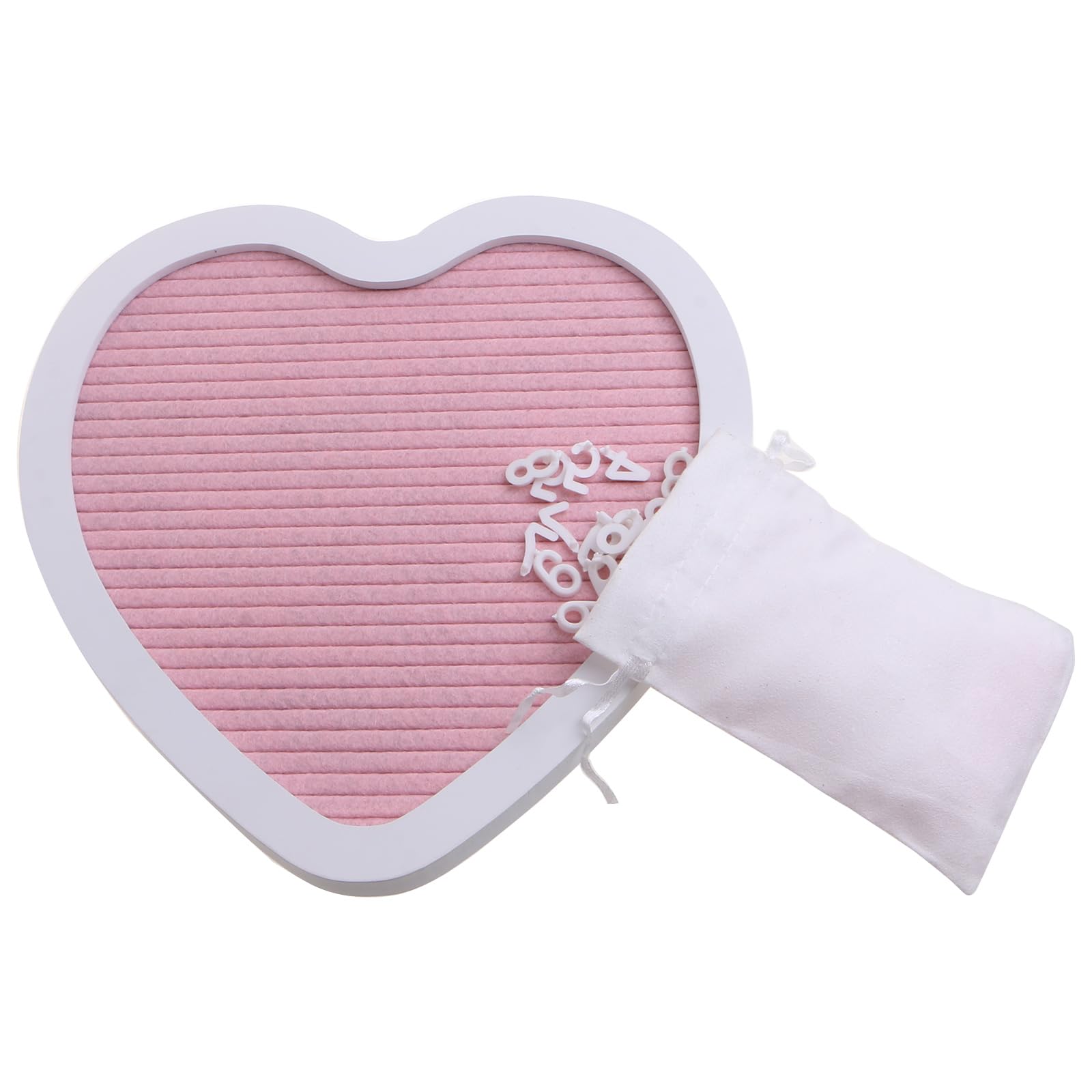 Ldabrye Wood Frame Heart Shaped Felt Letter Board With Changeable Letters Message Board For Baby Announcement