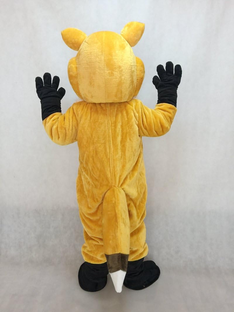 New Yellow Fox Mascot Costume with White Chest
