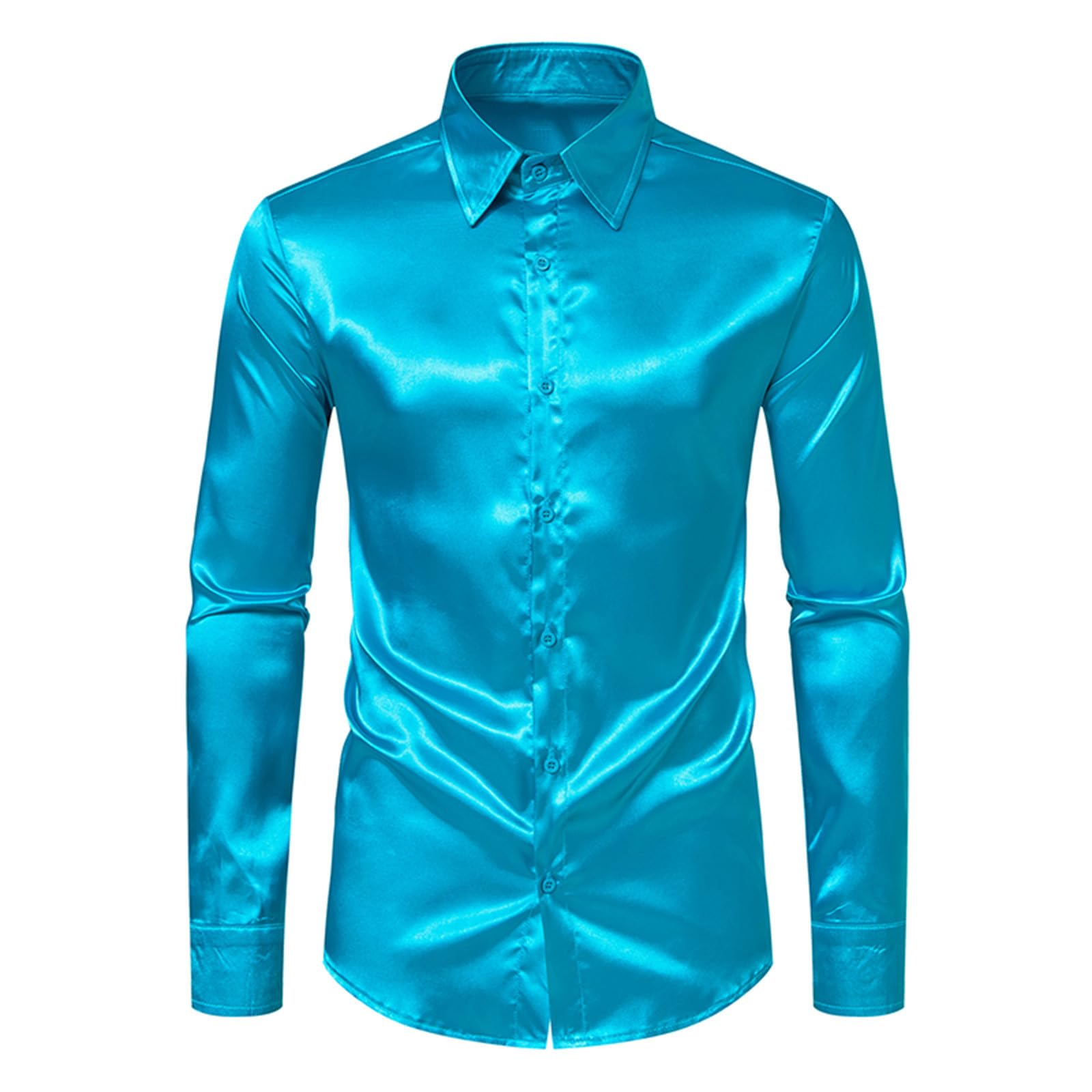 Mens Long Sleeve Dress Shirt Solid Slim Fit Casual Business Formal Button Down Shirts Formal Wrinkle-Free Dress Shirts