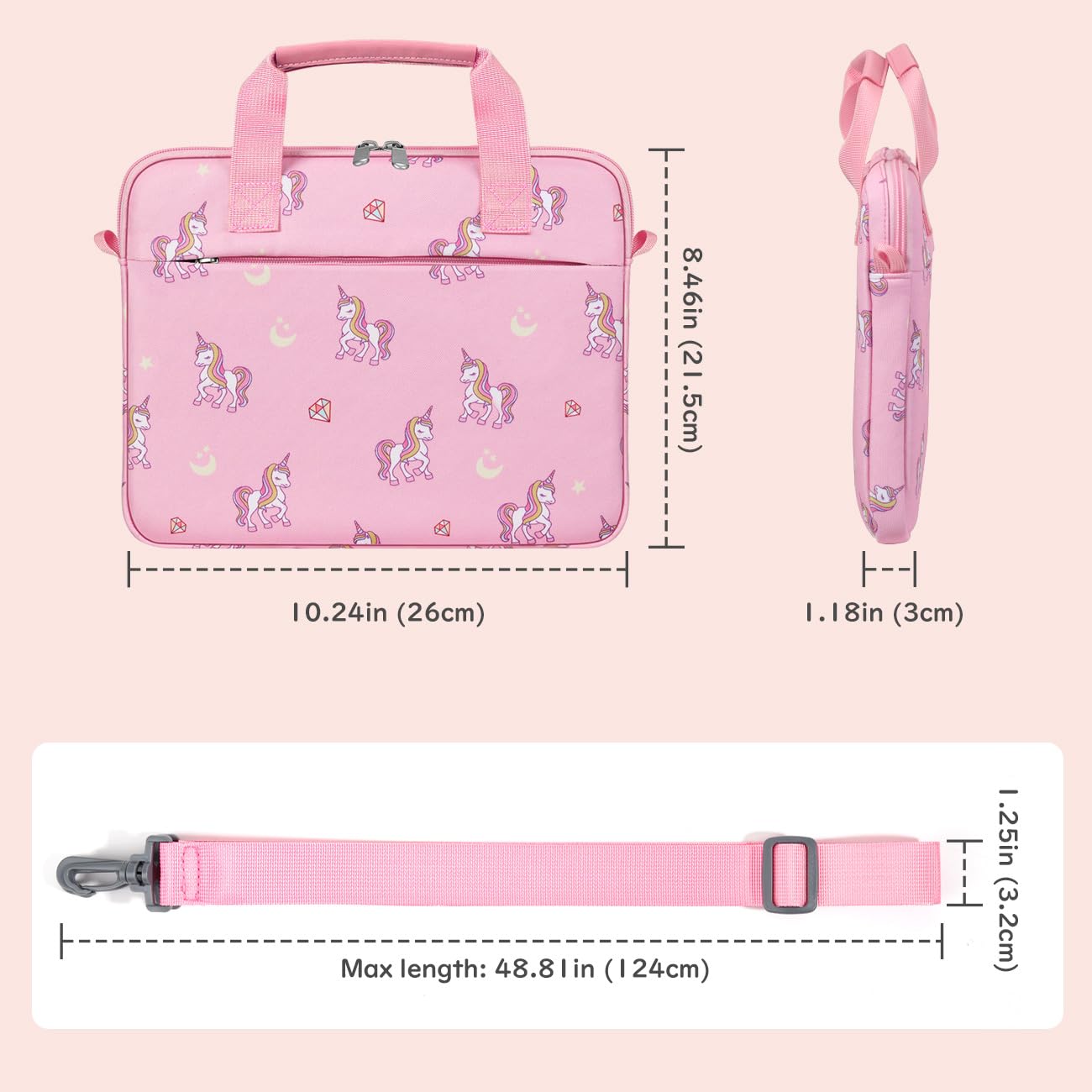 Dadanism Bolsa de Tableta para Niños, Funda Portátil con Asa y Correa para Fire HD 10 Kids, Fire HD 8 Kids