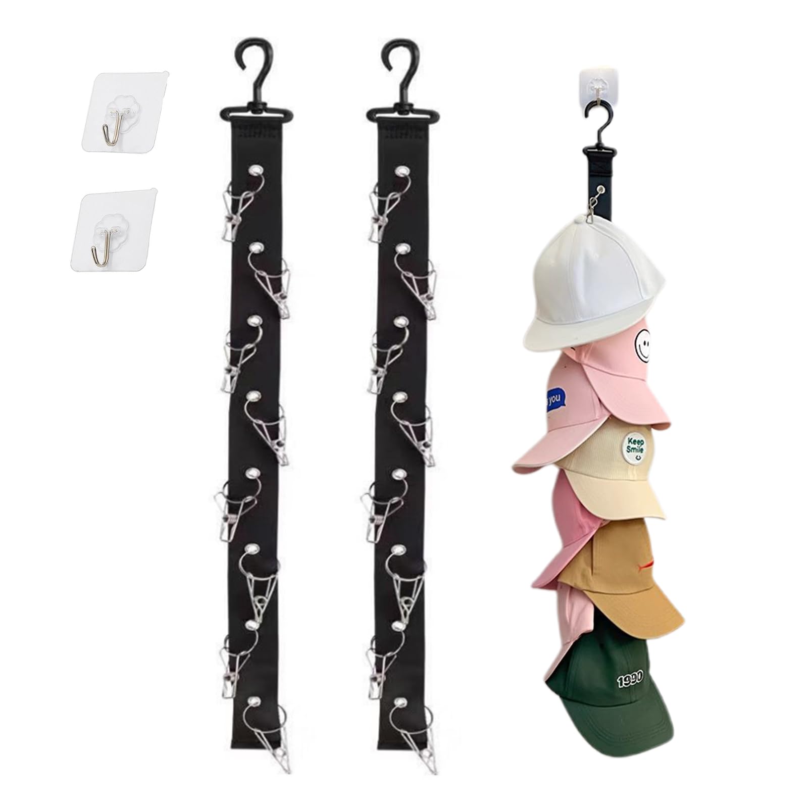 Organizer Da Parete Per Cappelli – Capacità 10 Cappelli, Montaggio Con Viti O Adesivo, Bianco