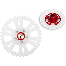 MICROHELI CNC Delrin Main Tail Drive Gear w/Aluminum Hub Set RED - Blade 450X / 330X / 330S