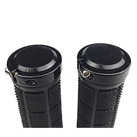 PLATT Bike Handlebar Grips Rubber Comfortable Bicycle Handle Grip for MTB/BMX with Plastic End CapsBlack
