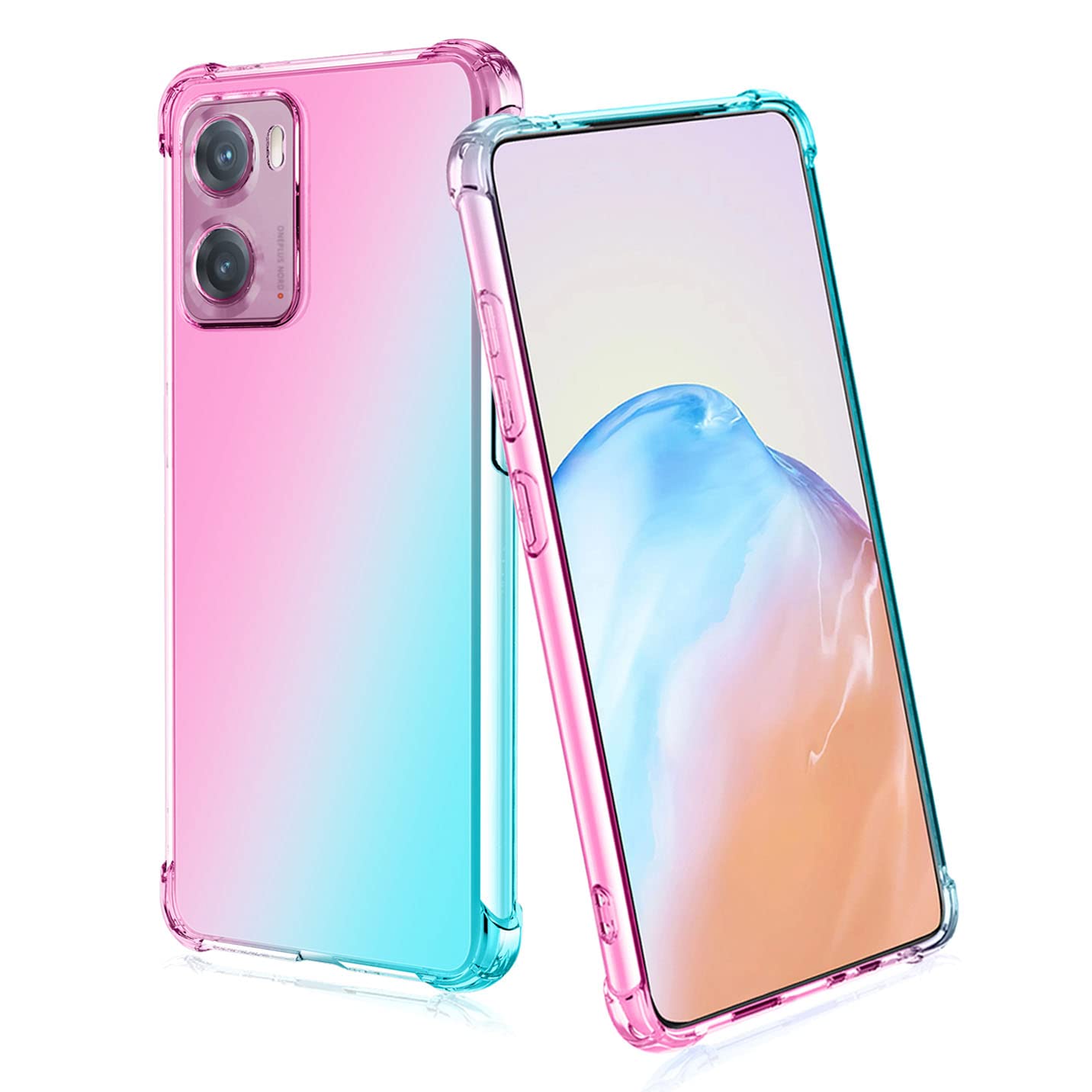 WILLIS Custodia per Oppo A76 / Oppo A96, Cover Protettiva in Silicone TPU Colore Sfumato Trasparente, Custodia per Telefono Antiurto e Antigraffio