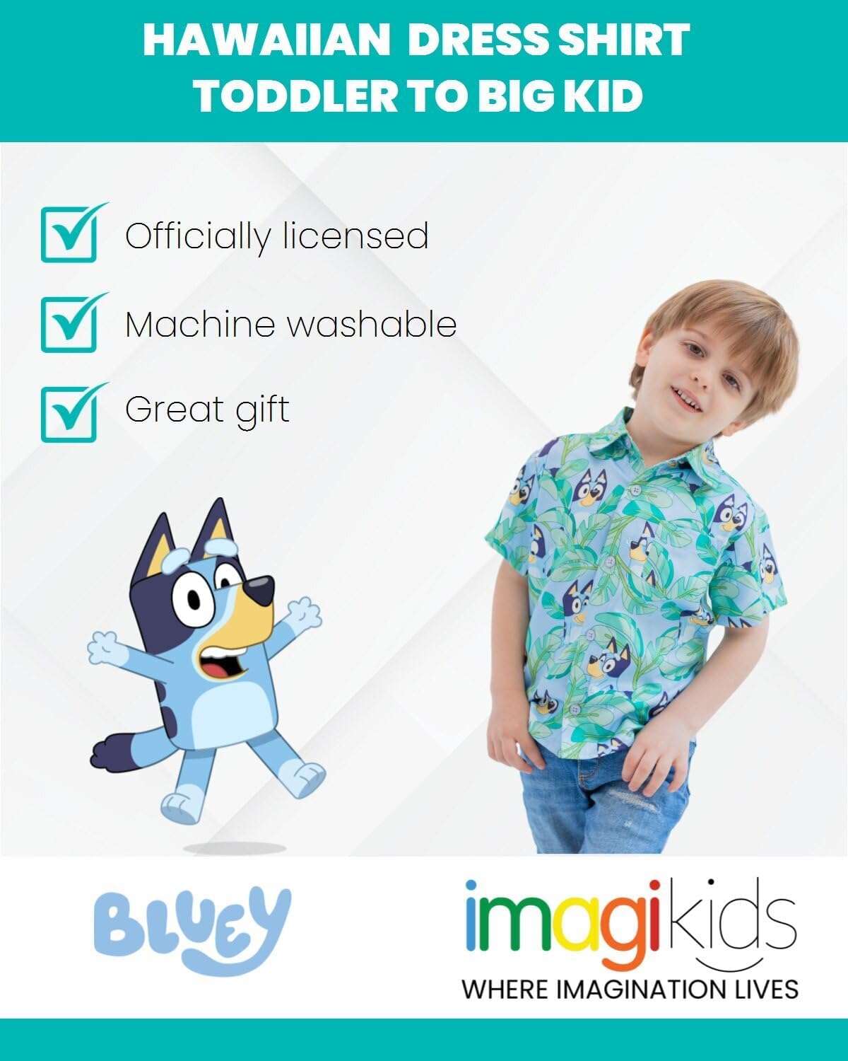 Bluey Bingo Hawaiian Button Down Dress Shirt Toddler to Big Kid - Image 6
