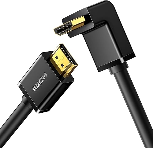 Miniatura 1 de UGREEN Cable HDMI 4K en ángulo recto 90 grados, cable HDMI de alta velocidad, cable HDMI 2.0, 4K 60Hz HD 3D 1080P ARC compatible con monitor de