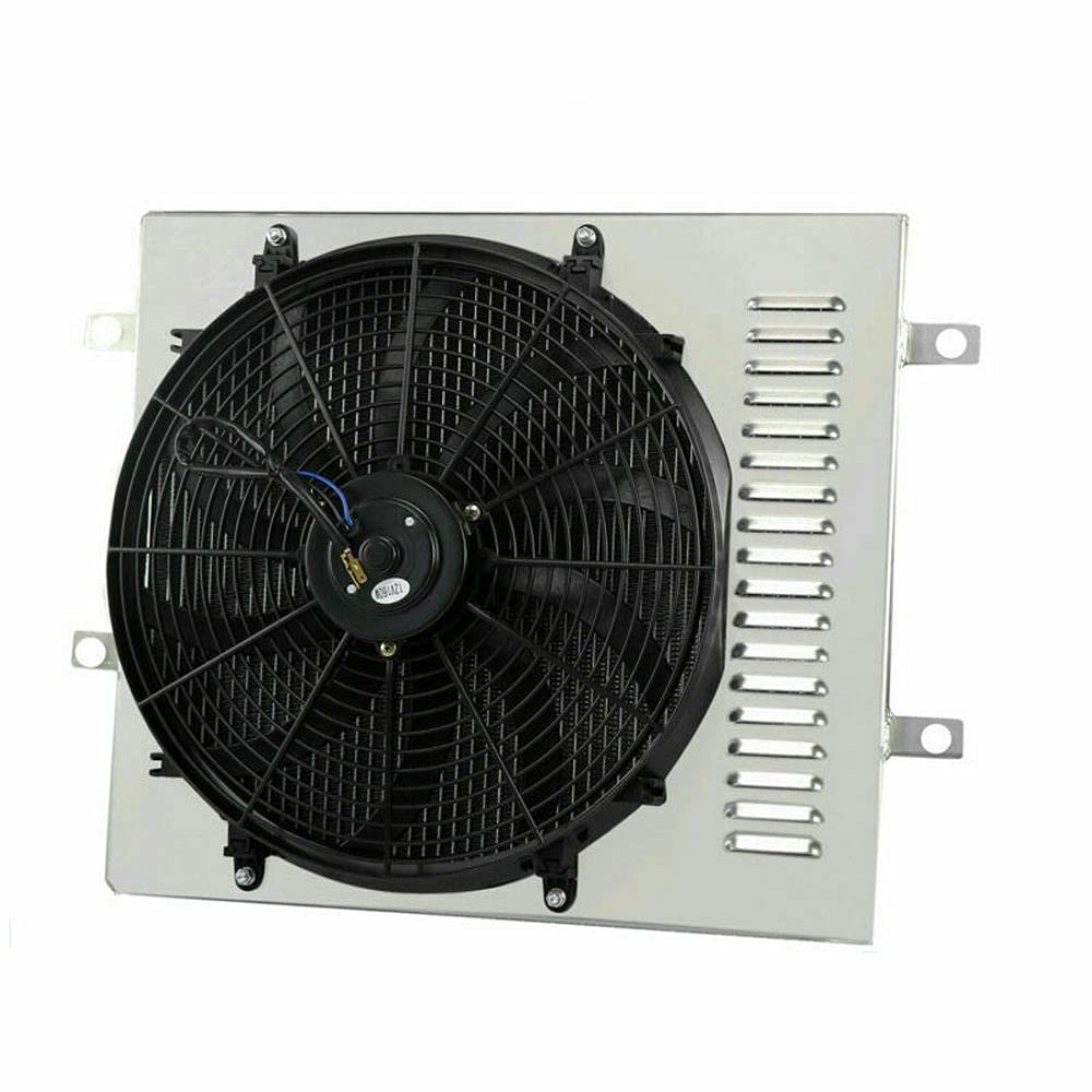 Aluminum Radiator Shroud &16inch Fan Compatible for 1987-2006 Jeep Wrangler YJ TJ 2.4L-4.2L