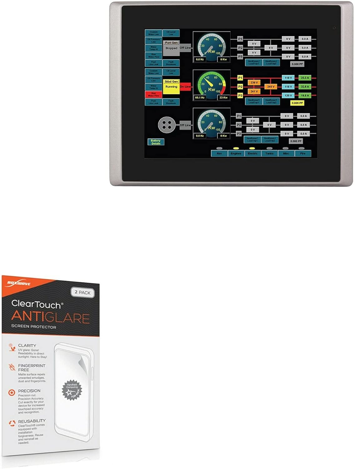 BoxWave Screen Protector Compatible with Maple Systems OMI6808A - ClearTouch Anti-Glare (2-Pack), Anti-Fingerprint Matte Film Skin