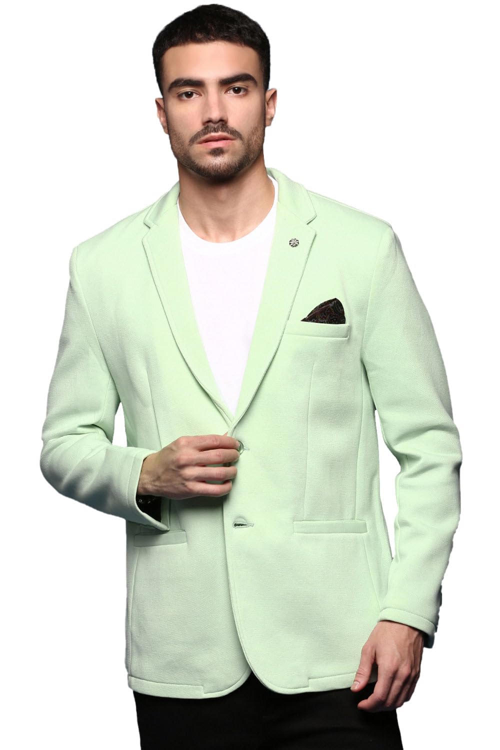 showoffff Men Solid Single Breasted Casual Blazer | Notched Lapel Full Sleeves Cotton Blazer for Mens | Slim Fit Regular Length Blazer for Men's-picture-38